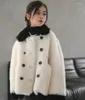 Jackets Winter Children's Fur Coat Lapel With Double Breasted Design Wool Cashmere Thciker Warm For Boys Girls A3079