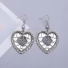 Dangle Earrings Fashion Alloy Inlaid Rhinestones And Hollow Copper Sheet Vintage Heart For Women Trending Products Girls Party Jewelry