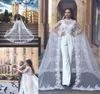 Kvinnor Veil Cape Tulle Lace Applique 3M Elegant Wedding Capes Bridal Wraps Long Train Shawls Cloak5580753