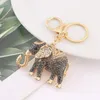 Keychains 10pcs/lot Beautiful Metal Rhinestone Elephant Keyrings Creative Zinc Alloy For Gift