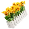 Decorative Flowers Wedding Decorations Artificial Flower Fence Sunflower Decorate Small White Sunflowers Home Fake Plants For Desk