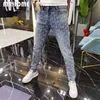 Luxe Plein Strass Hommes Jeans Mode Processus Lourd Mâle Pantalon Crayon Serré Toute Saison Porter Tendance Haute Qualité Homme Denim Pantalon 28-38