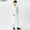 Men's Tracksuits 2024 Men Sets Muslim Islamic Clothing Solid O-neck Long Sleeve Irregular Shirt Kaftan & Pants 2PCS Casual Suits INCERUN