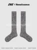 Женские носки эпохи Возрождения, весенне-летние черные носки с цветочным принтом для девочек, детские классические трендовые универсальные носки из теленка