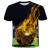 Ethnische Kleidung Mädchen Mode 3D-Druck T-Shirt Fußball Feuer lustige T-Shirts atmungsaktiv Teen Kinder Kinder Sommer Sport