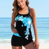 مجموعة جديدة 2022 نساء زهرة طباعة Tankini ملابس السباحة ملابس أنثى طباعة بيكيني مجموعة الصيف بالإضافة إلى الحجم Monokini بدلة السباحة