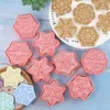 ベーキング型8pcs/セットクリスマススノーフレークシェイプクッキーカッター3Dプラスチックビスケット金型スタンプフォンダンケーキ金型キッチンベイクウェア