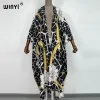 Vertuschung WINYI 2021 plusMiddle East Sunmer Frauen Cardigan-Stich-Kimono Cocktail sexy Boho Maxi Afrikanischer Urlaub Fledermausärmel Seidenrobe