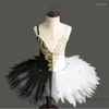 Stage Wear Professional Classical Pancake Tutu Costume Black Swan White Ballet Skirt For Girls Dance Kids Women Leotard