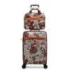 Valises Oxford Tissu Ours Valise Toile Forte Durable Femmes Grande Capacité Tige De Traction Voyage Boîte De Dessin Animé Mâle Bagages D'embarquement