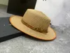 Chapeau de pêcheur tissé en paille de luxe, bonnet de styliste, chapeau à bords Lady Big Zhan, ceinture en dôme, chapeau de protection solaire