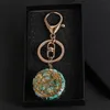 Keychains Stone Natural Orgonite Energy Pendant TurQuois TurQuois Chip Gravel Orgone Amulet EMF Protection des clés Anneaux de guérison Bijoux 244Z