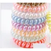 Hair Accessories New Women Scrunchy Girl Hair Coil Rubber Bands Ties Rope Ring Ponytail Holders Telephone Wire Cord Gum Tie Bracelet F Dhmep
