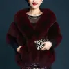 Fur Winter Warm imitation mink women's fox fur collar shawl scarf cloak mink fur coat Bridal dress hairy large shawl cape short coat