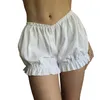 Shorts pour femmes été décontracté Bloomer Kawaii couleur unie bande élastique froncé pantalon court pour les adolescentes plage Streetwear Jk Style