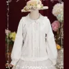 Camisa vintage, victoriano gótico Y2k Lolita, Blusas elegantes y lindas con cuello Kawaii Peter Pan, Blusas japonesas para niñas, Tops para Mujer