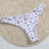 Swimwear Sexy Tie Bowknot Bikinis Purple Flower Print Thong Swimwear Set Two Pieces Swim Suits Brazilian Padded Bandeau Summer Clothes