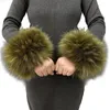 Knee Pads Womens Faux Fur Wrist Cuffs Winter Furry Arm Warmer For Cold Weather Costume