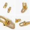 BEAUTODAY Earring Women 18K Gold Plated Brass Zircon Metal Pellet Vachette Clasp Ladies Jewelry Accessories Handmade 93522 240305