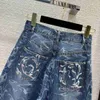 Fashion Design Hoge Taille Wijde Pijpen Jeans Dames Gewassen Blauwe Kleur Streetwear Vintage Losse Casual Denim Broek