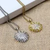 Kettingen Designer Vrouwen Ketting Mannen Luxe Amulet Hanger Populaire Zonnebloem Volledige Diamond Star Merk Retro Klassieke Paar Accessoires