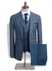 Men's Suits DAROuomo(Jacket Vest Pants) Fashion Boutique Lattice Formal Business Mens Suit 3pcs Set Groom Wedding Dress Plaid DRV8238