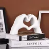 1pc Gesture Decoration Heart Finger Statue Modern Art Sculpture Personalized Home Decor 240219