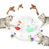 INKZOO 4-in-1 Interactive Cat Toys for Indoor Cats Automatic 6 Holes Mice Whack-A-Mole Fluttering Butterfly Track Balls USB 240226