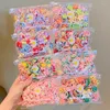 Hair Accessories 10/20Pcs/Lot Acrylic Cartoon Flower Bow Holder Kids Headwear Girl Fashion Children DIY Elastic Bands