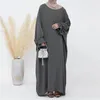 Etnische Kleding Effen Kleur Moslim Vrouwen Abaya Casual Lange Maxi Jurk Turkije Kaftan Dubai Gebed Islamitische Arabische Eid Jurk Femme Musulmane