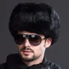 Naiveroo Fashion Russian Male Men's Winter Warm Warm Fur Bomber Hats Black Solid Eyblap Caps Leifeng Snow Hats Ear Warmer242Q