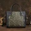 Sacos de fraldas vintage couro genuíno das mulheres bolsa moda ombro crossbody saco grande capacidade mensageiro bagl240305