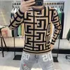 Suéter masculino de luxo com letras de malha, pulôveres grandes de moda, roupas de maçã, roupas harajuku, tops de manga comprida