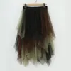 Röcke Damen Rock Tanzkleidung Tutu-Rock Regenbogen Petticoat Puffy Muti-Farben Ballkleid Miniröcke Fairy Lolita Sommer Elastischer Tüll