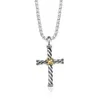 Designer David Yumans Yurma Jewelry Davids Cross Necklace Popular Lexus x Button Line Pendant Stainless Steel Chain