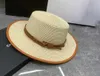 Chapeau de pêcheur tissé en paille de luxe, bonnet de styliste, chapeau à bords Lady Big Zhan, ceinture en dôme, chapeau de protection solaire