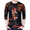 Mens Dragon Tiger T Shirt Casual 3D drukowane długie rękawie Magic Animal Graphic Top Tees High Street Tops Men Hip Hop Tee 240223