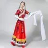 Escenario desgaste chino danza folclórica ropa tibetana ropa de turismo mujeres estilo étnico minoría traje de rendimiento tradicional