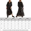 Abito da donna Abito a strati altalena Stile Boho Profondo scollo a V Abito maxi fluido Stampa casual Abito lungo Vestibilità ampia Abito elegante da vacanza