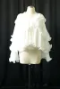 Kleider aus weißem Chiffon, kurze Kleider für Schwangerschaftsfotoshootings, durchsichtige Kleider mit ausgestellten Ärmeln, fliegende Kleider für die Schwangerschaftsfotografie