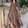 Casual Dresses Autumn and Winter 2024 Fashion Vintage High-End Kne Length Dress for Women Loose Slim Style M604