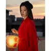 Vermelho chinês tradicional hanfu senhoras antigo espadachim cosplay traje feminino tang dinastia palco vestido de dança vestidos 240220