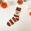 Women Socks Fashion Harajuku Sports American Baseball Casual Retro Letter Stripes Street Unisex Hip Hop Skate