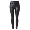 Calças de brim grandes plus size calças de couro do plutônio mulheres hip push up preto sexy feminino estiramento leggings jegging casual magro lápis calças