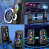 Anteckningsbokhögtalare Stereo Sound surround högtalare med RGB Light Desktop Laptop PC Computer Speakers 3.5mm Jack USB Powered