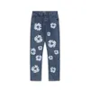 Herren-Jeansmantel mit Blumenmuster, gewaschen, blaue Knöpfe, Buchstaben, Hemden, Damen-Designerjacken, Daunenjacke