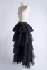 Saia misshow lolita saias de tule macio hilo plissado em camadas tutu saia cintura elástica alta baixa maxi vestido para halloween cosplay traje