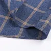 Pure Cotton Mens Plaid Shirt Lång ärm Regular Fit Men Casual överdimensionerad skjorta Leisure Autumn Man Blue Plus Size 230226