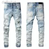 Jeans pour hommes 23SS Mens Designers Distressed Ripped Biker Slim Straight Denim pour hommes Imprimer Femmes Armée Mode Mans Skinny Pantalon Taille asiatique 29-38 240305