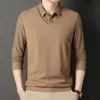 T-Shirts für Männer Polo Schwarz Männliche Kleidung Kragenoberteile mit Kragen Qualität Halsstreifen Zitate F Langarm Sozial Größe S Y2k XL240305